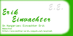 erik einvachter business card